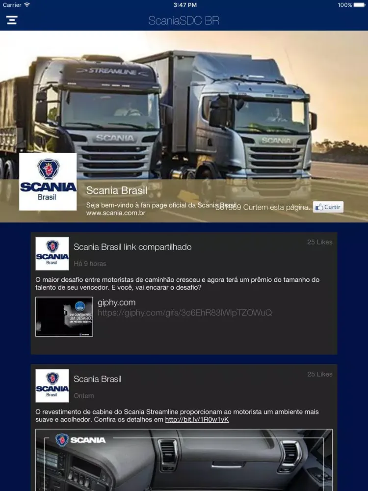 Capturas de tela do Scania Driver Competitions - Brasil iPad 