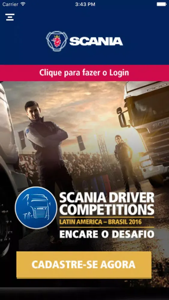 Capturas de tela do Scania Driver Competitions - Brasil