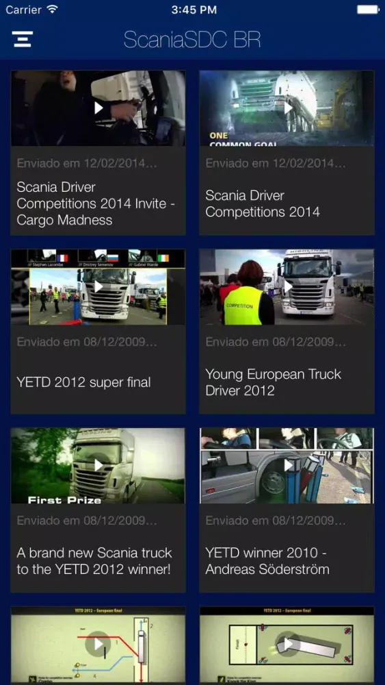 Capturas de tela do Scania Driver Competitions - Brasil