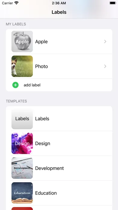 Capturas de pantalla de Labels Widget