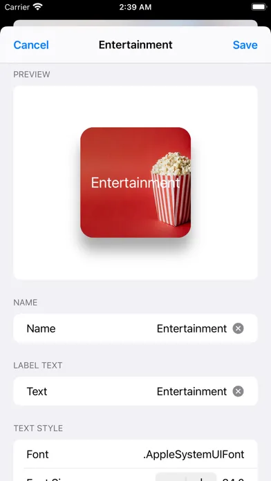 Capturas de pantalla de Labels Widget