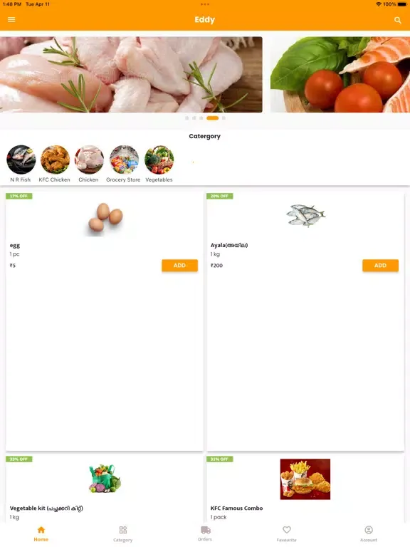 Zrzuty ekranu Eddy food and grocery delivery iPad 