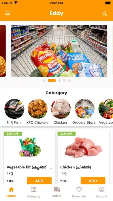 Zrzuty ekranu Eddy food and grocery delivery