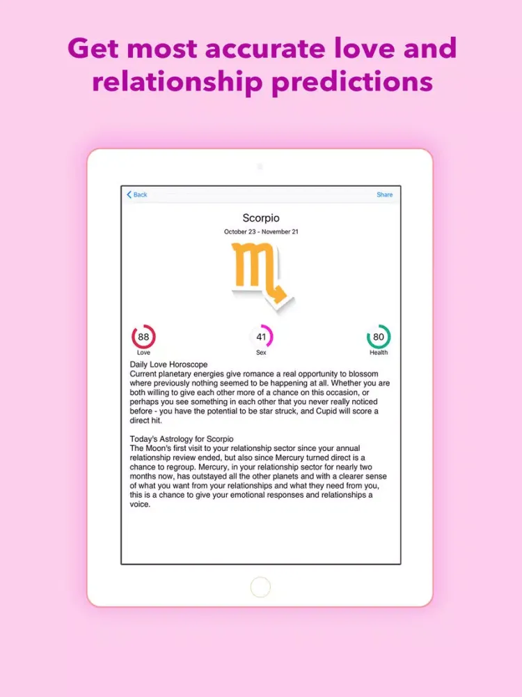 Capturas de tela do Love Horoscope 2019 iPad 
