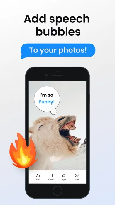 Capturas de tela do Speech Bubble: Photo Captions