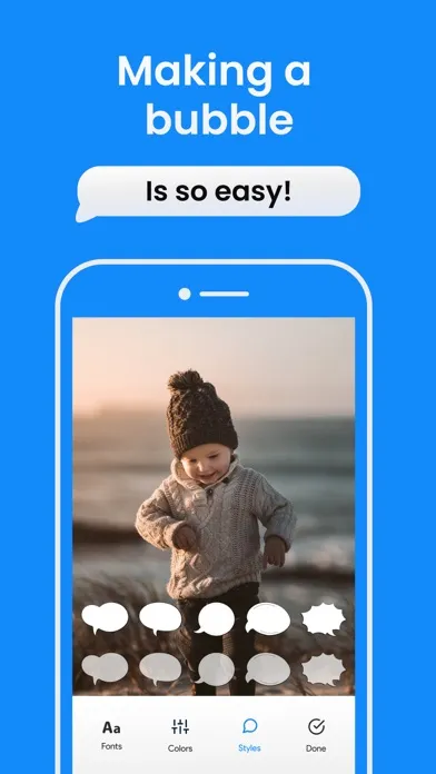 Capturas de tela do Speech Bubble: Photo Captions