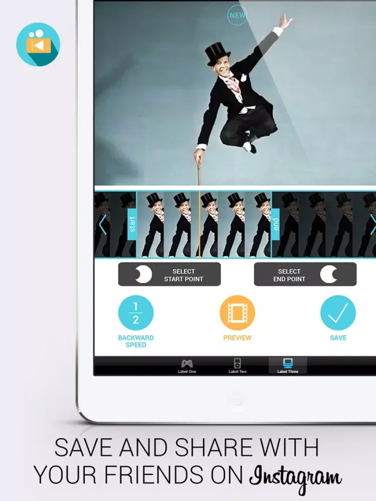 Скриншоты Backward Video - Reverse movie clips with slo-mo rewind editing for Vine and Instagram iPad 