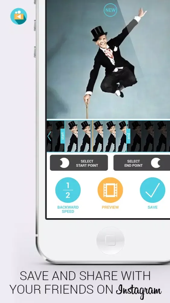 Скриншоты Backward Video - Reverse movie clips with slo-mo rewind editing for Vine and Instagram