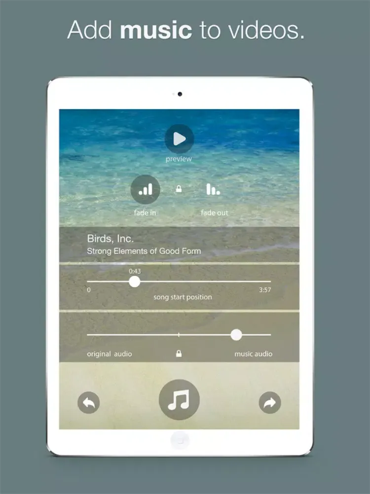 Ảnh chụp màn hình của MusicVideo: Add Songs to Video iPad 