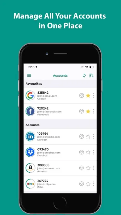 TOTP Authenticator – Fast 2FA Screenshots