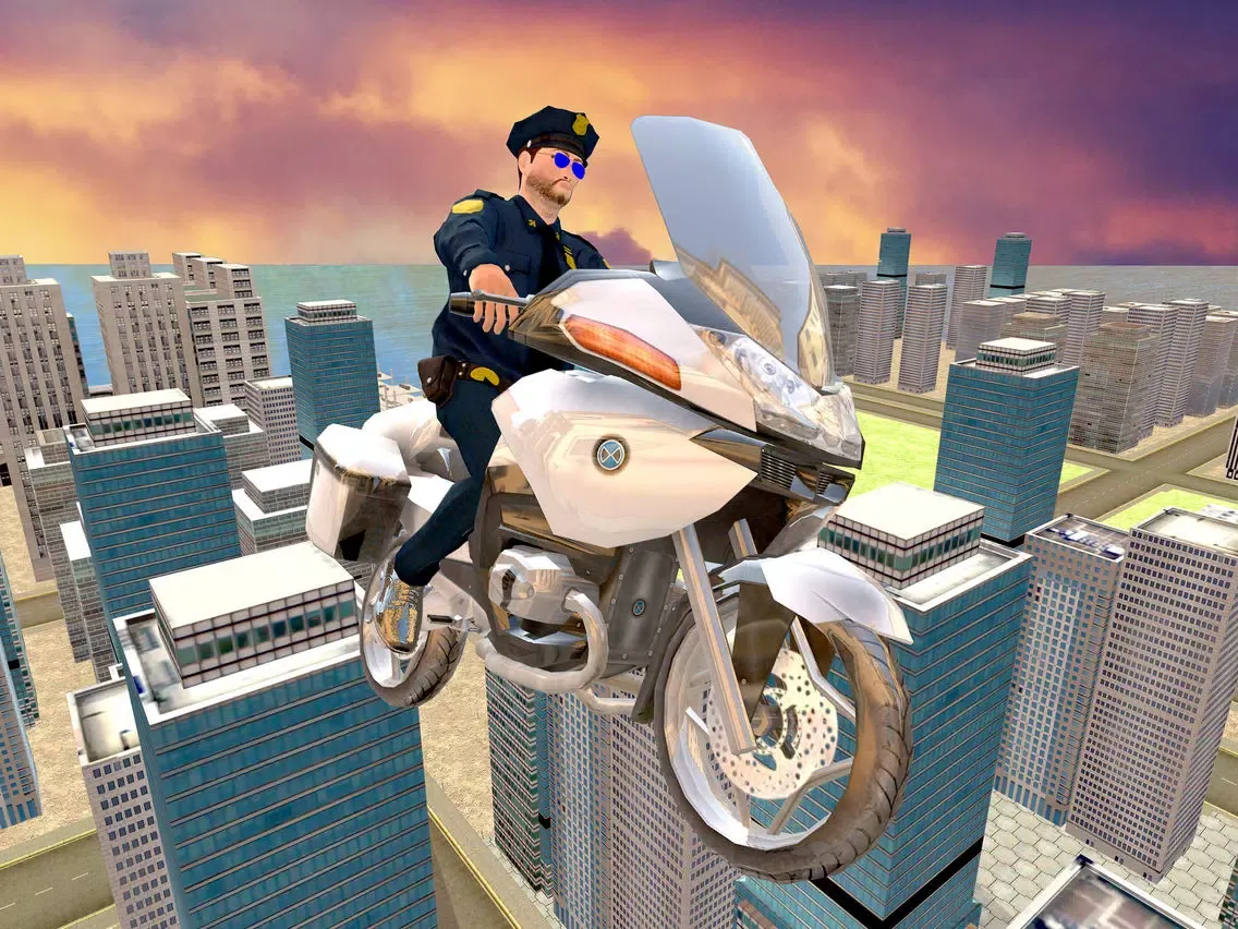 Flying Police Bike Rider 2016 - Ride & Fly Motorcyle in the City To be a Best Traffic police iPad  Screenshots
