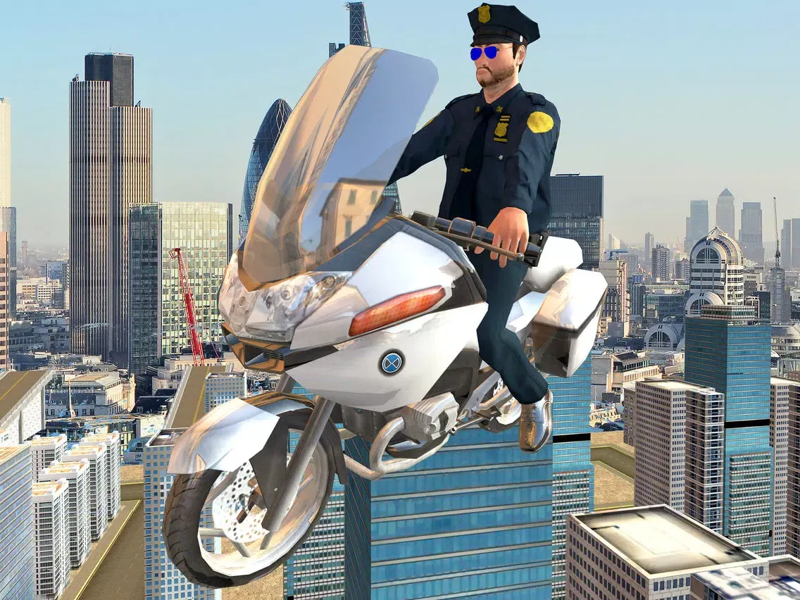 Flying Police Bike Rider 2016 - Ride & Fly Motorcyle in the City To be a Best Traffic police iPad  Screenshots