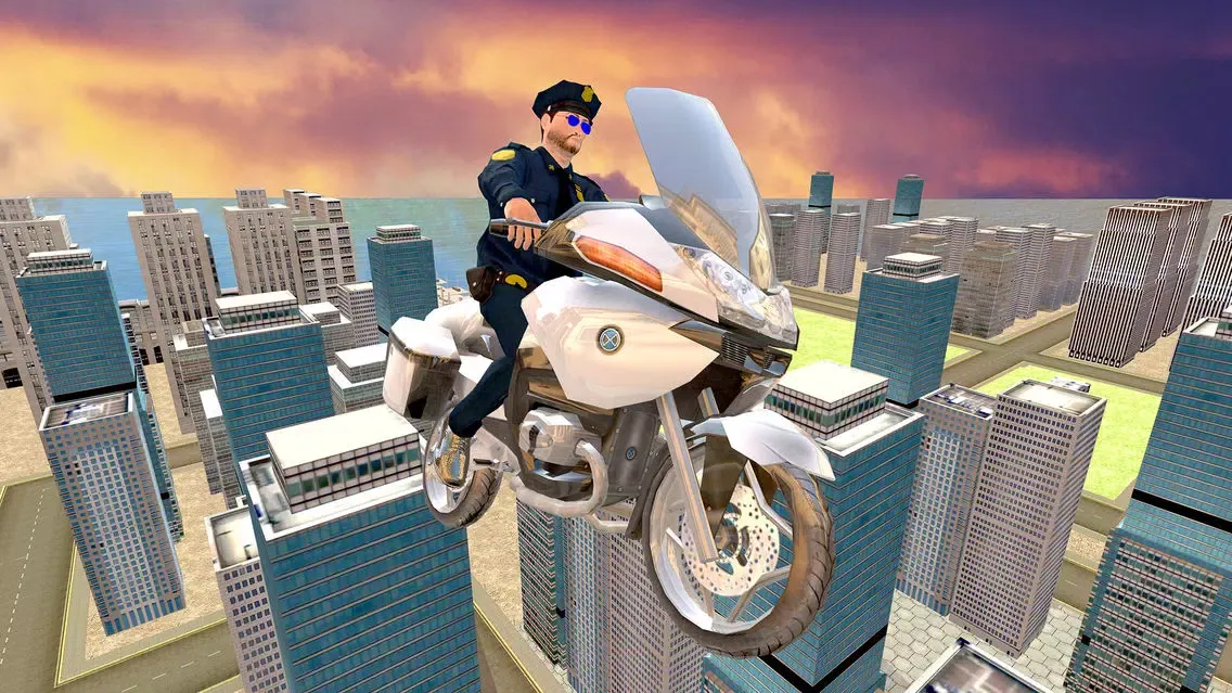 Flying Police Bike Rider 2016 - Ride & Fly Motorcyle in the City To be a Best Traffic police Screenshots