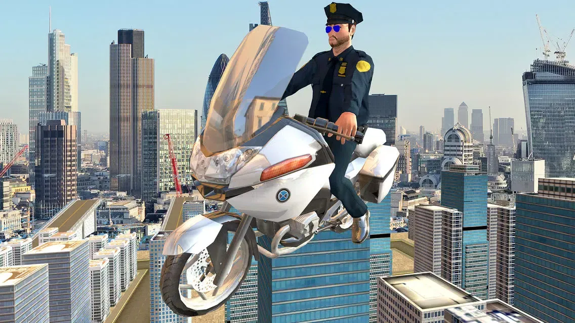 Flying Police Bike Rider 2016 - Ride & Fly Motorcyle in the City To be a Best Traffic police Screenshots