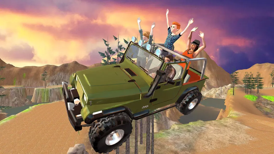 صور Offroad 4x4 Hill Flying Jeep - Fly & Drive Jeep in Hill Environment
