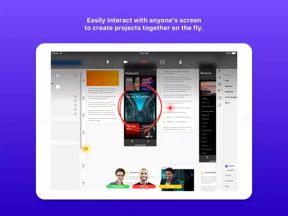 Ảnh chụp màn hình của Touchcast Teamtime iPad 