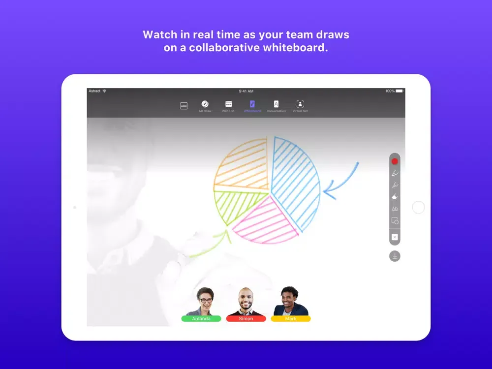 Ảnh chụp màn hình của Touchcast Teamtime iPad 