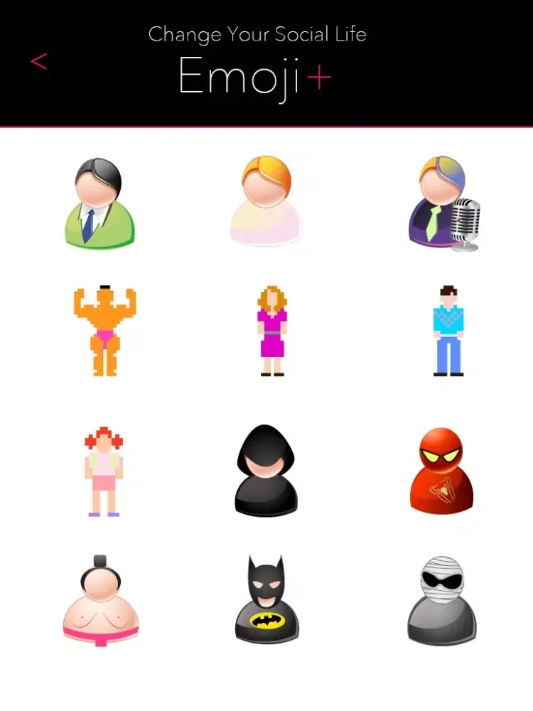 ภาพหน้าจอของ Emoji+ lite for Facebook, Twitter, Timblr, Line, Sina Weibo, Message, AirDrop, iOS 7 iPad 