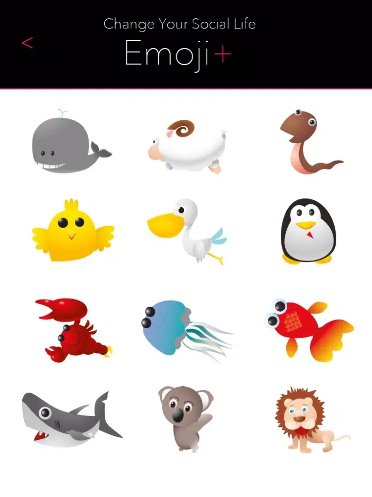 ภาพหน้าจอของ Emoji+ lite for Facebook, Twitter, Timblr, Line, Sina Weibo, Message, AirDrop, iOS 7 iPad 