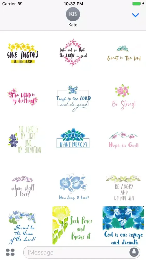 Watercolor Flower Bible Verses Animated Sticker应用截图
