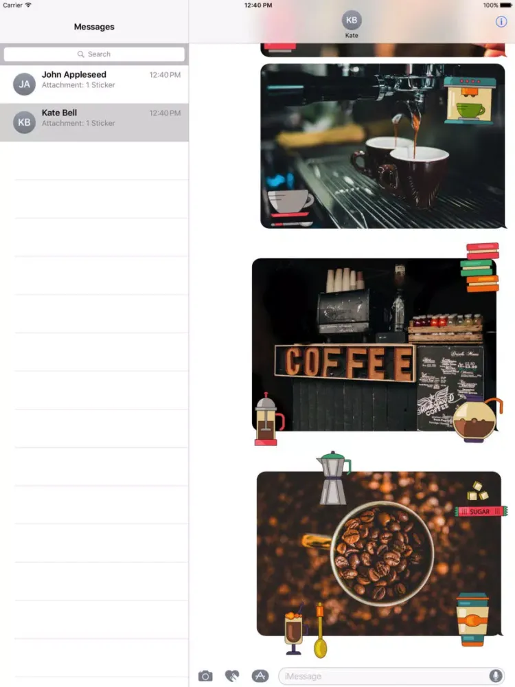 Animated Coffee Stickers iPad  स्क्रीनशॉट