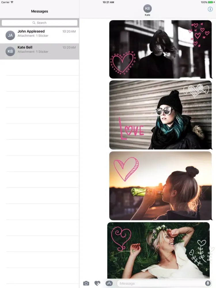 Capturas de pantalla de Animated Cute Heart Stickers iPad 