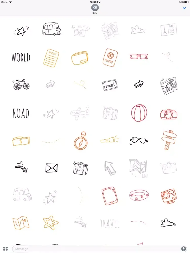 Animated Cute Travel Stickers iPad  स्क्रीनशॉट