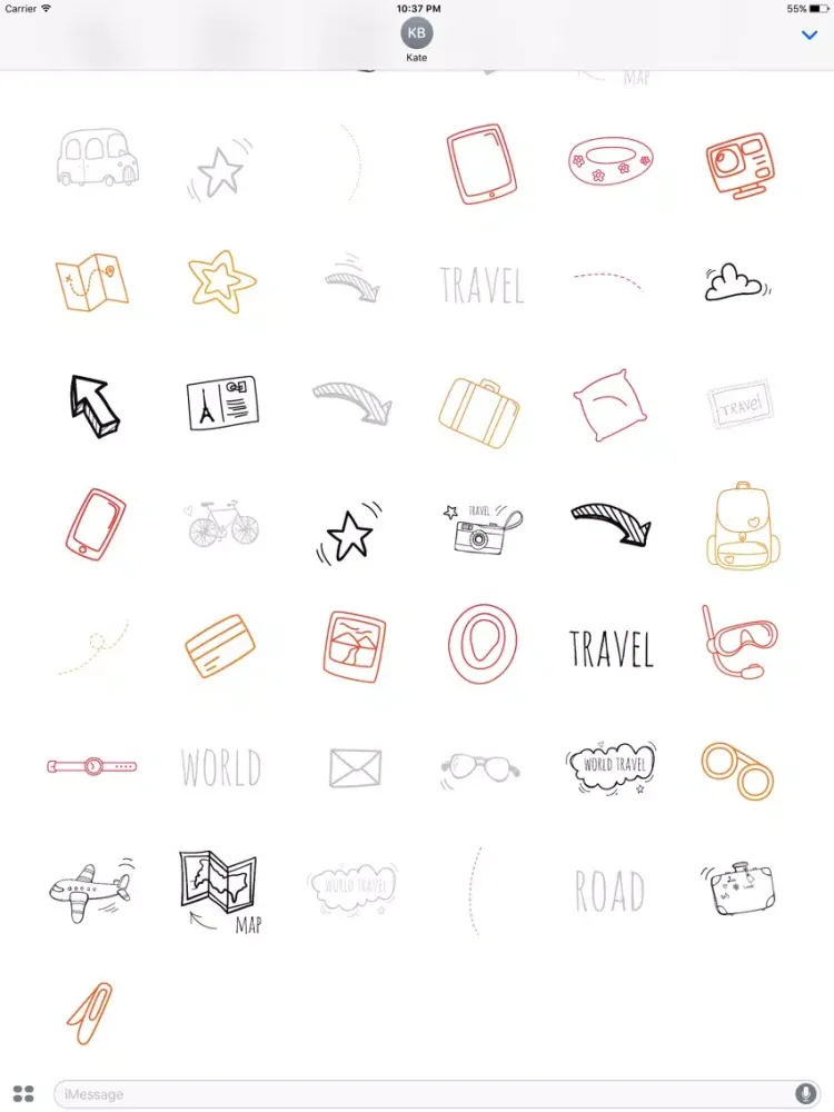 Animated Cute Travel Stickers iPad  स्क्रीनशॉट