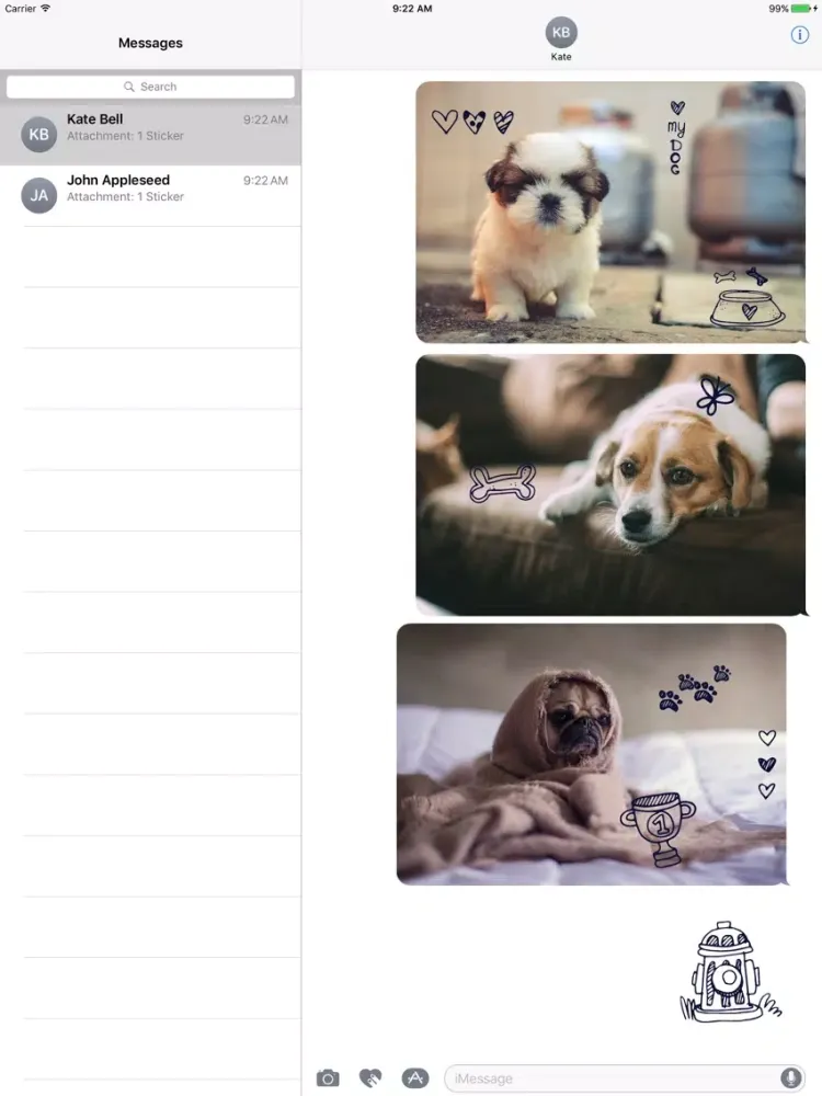 صور Animated Cute Dog Stickers iPad 