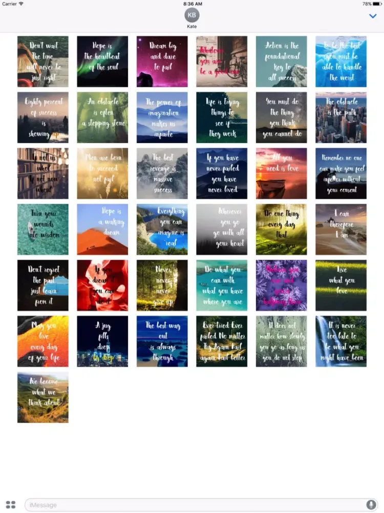 ภาพหน้าจอของ Animated Inspirational Quote Stickers iPad 