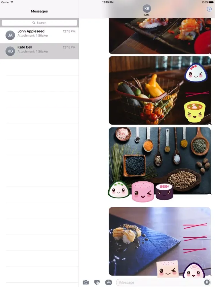 Animated Kawai Food Stickers iPad 應用截圖