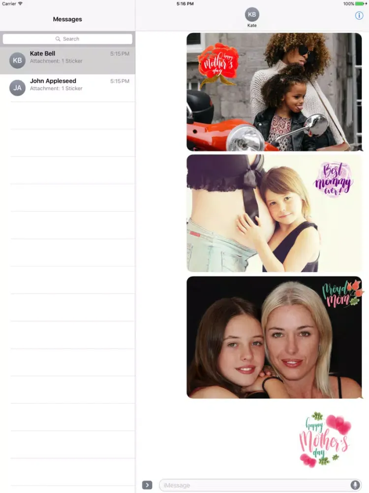 Capturas de tela do Animated Watercolor Mother's Day Stickers iPad 