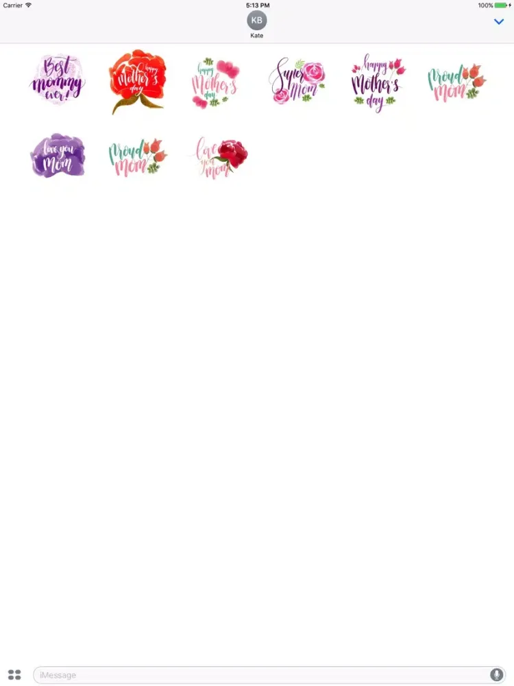 Capturas de tela do Animated Watercolor Mother's Day Stickers iPad 