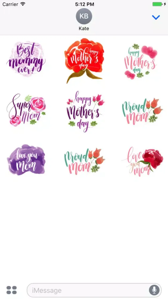 Capturas de tela do Animated Watercolor Mother's Day Stickers