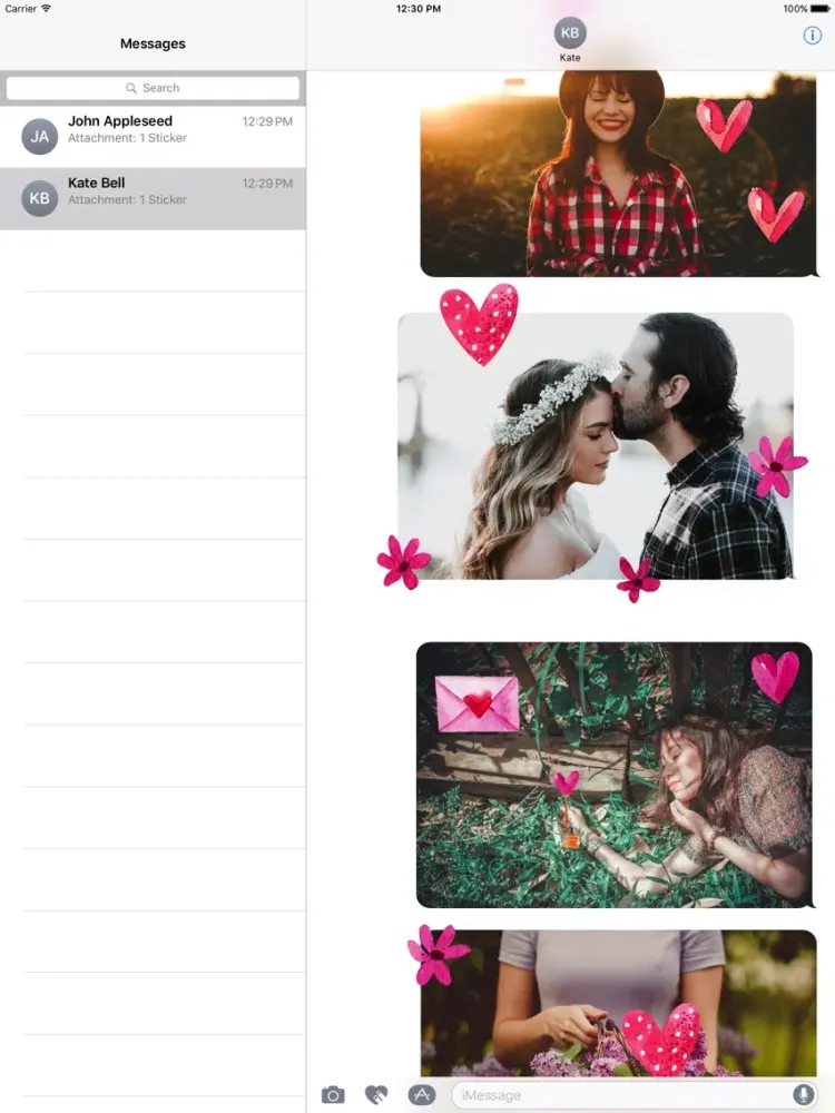 صور Animated Romantic Love Stickers iPad 