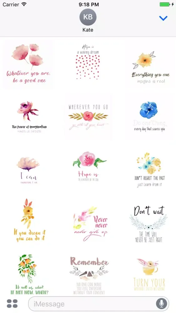 Capturas de pantalla de Watercolor Flower Quotes Animated Sticker