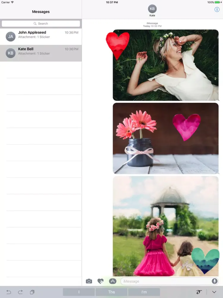 Animated Watercolor Love Stickers iPad  سکرین شاٹس