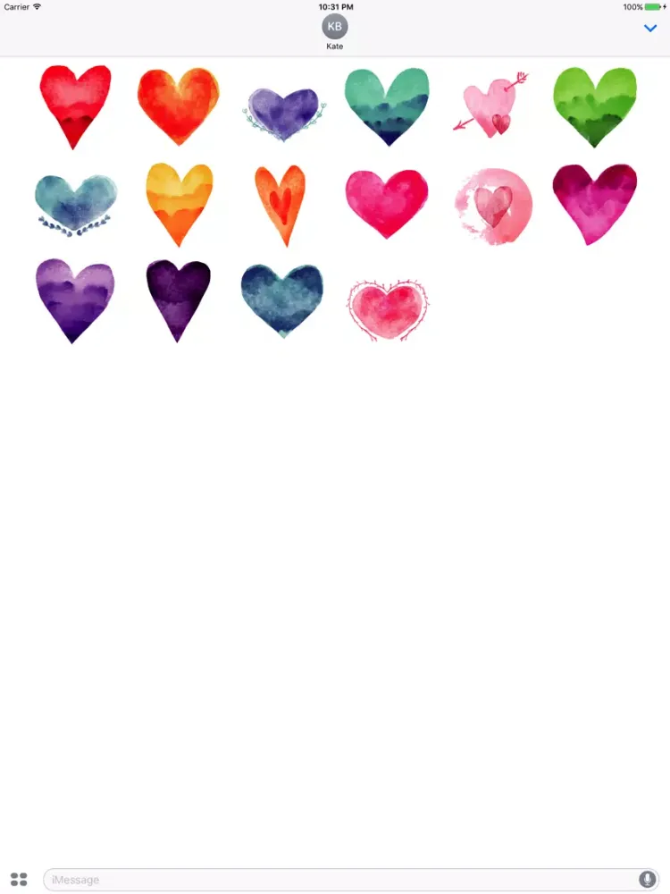 Animated Watercolor Love Stickers iPad  سکرین شاٹس