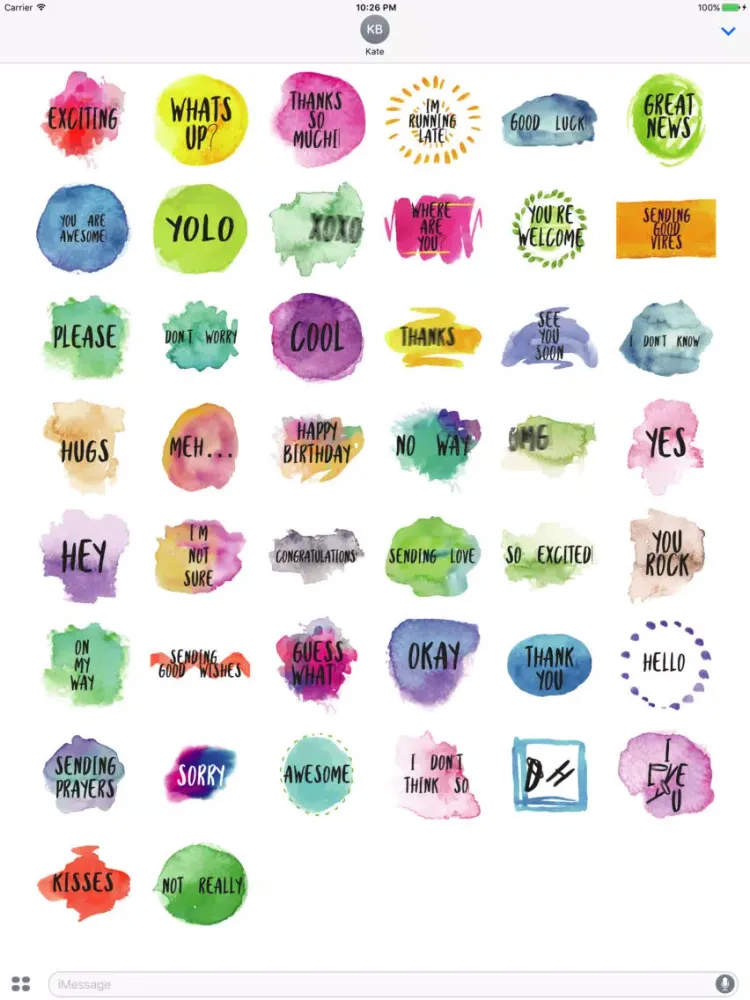 Screenshot di Animated Watercolor Words Text Sticker iPad 