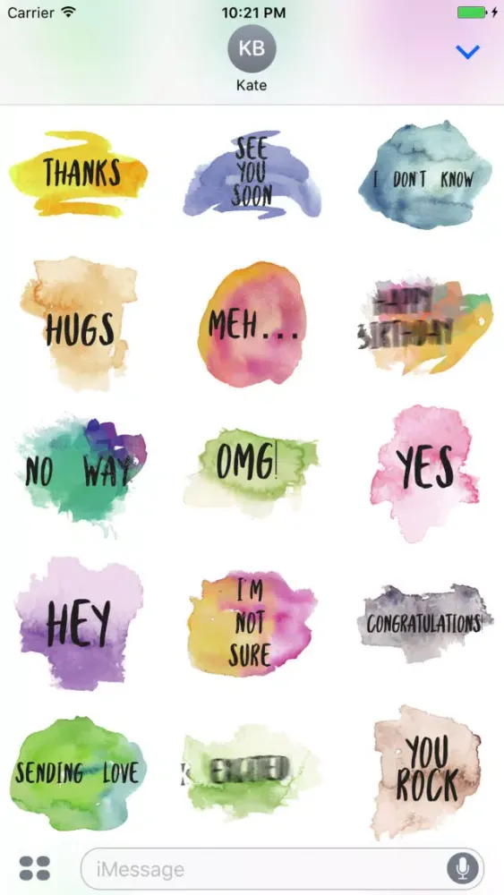 Screenshot di Animated Watercolor Words Text Sticker