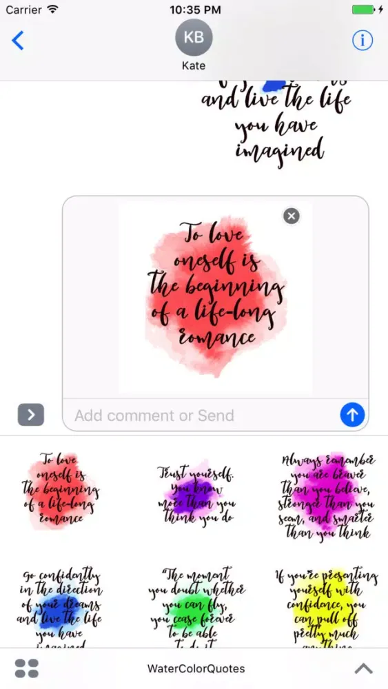 Captures d'écran de Watercolor Animated Quotes Sticker