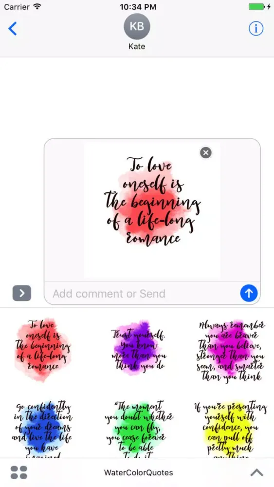 Captures d'écran de Watercolor Animated Quotes Sticker