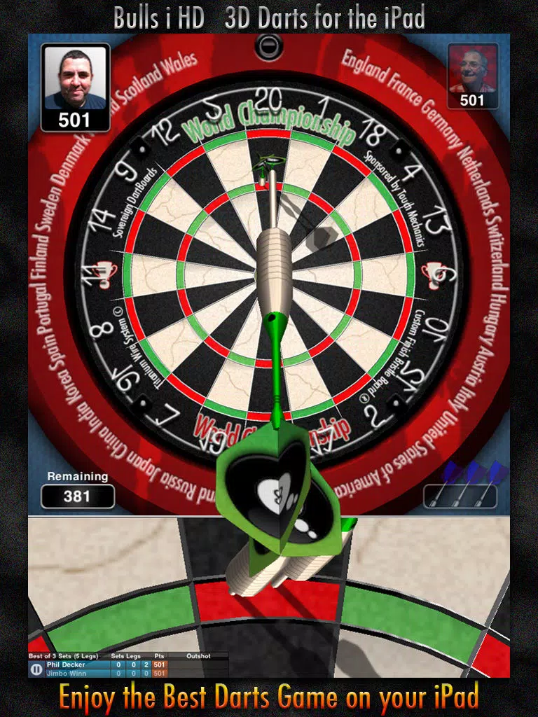 Tangkapan skrin Bulls i 3D Darts HD iPad 