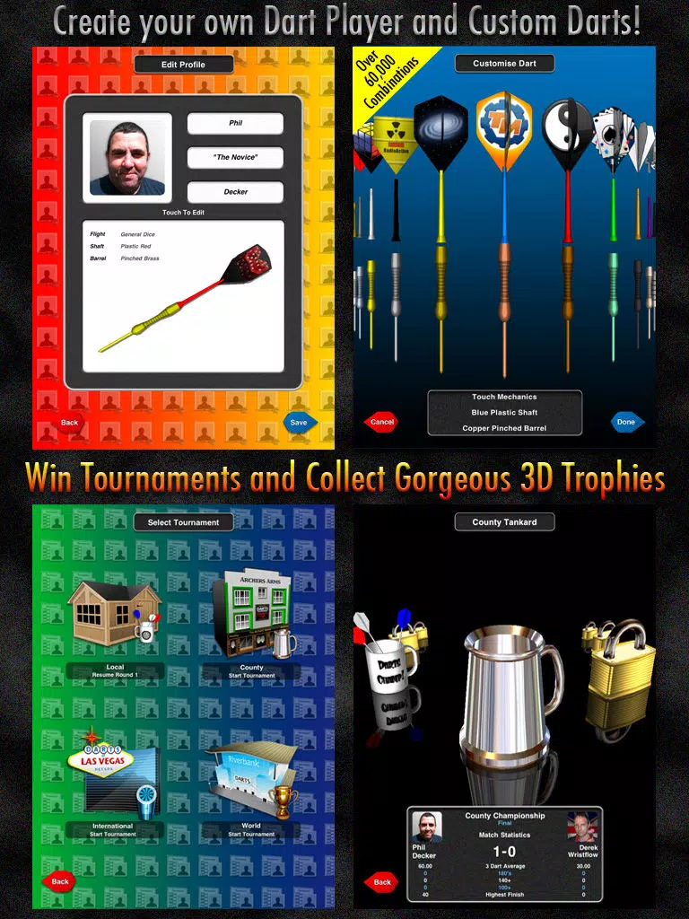 Tangkapan skrin Bulls i 3D Darts HD iPad 