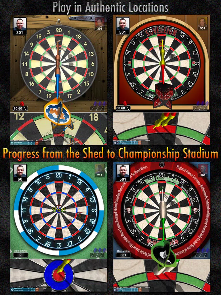 Tangkapan skrin Bulls i 3D Darts HD iPad 