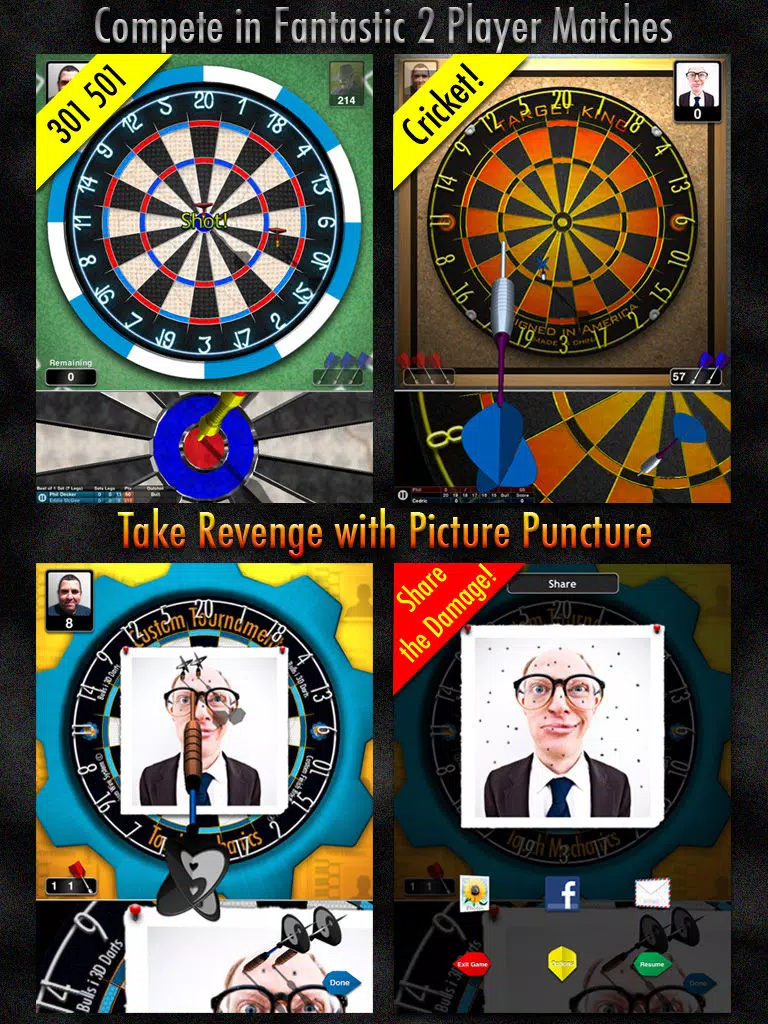 Tangkapan skrin Bulls i 3D Darts HD iPad 