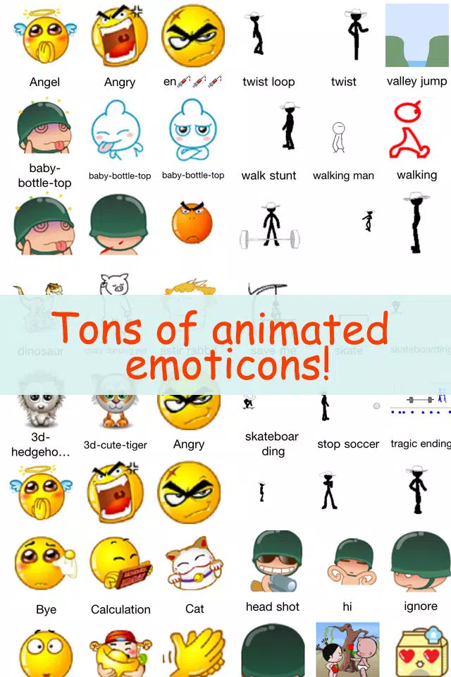 Ảnh chụp màn hình của All 2D&3D Animations+Emoji PRO(FREE) For MMS,EMAIL,IM!