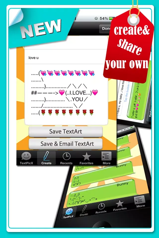 TextPicX - Creative SMS/Facebook Art for iPhone Texting(Free)應用截圖