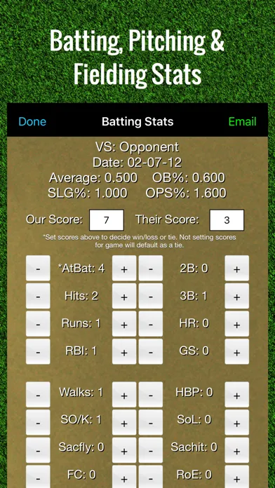صور Baseball Stats Tracker Touch