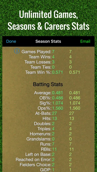 صور Baseball Stats Tracker Touch